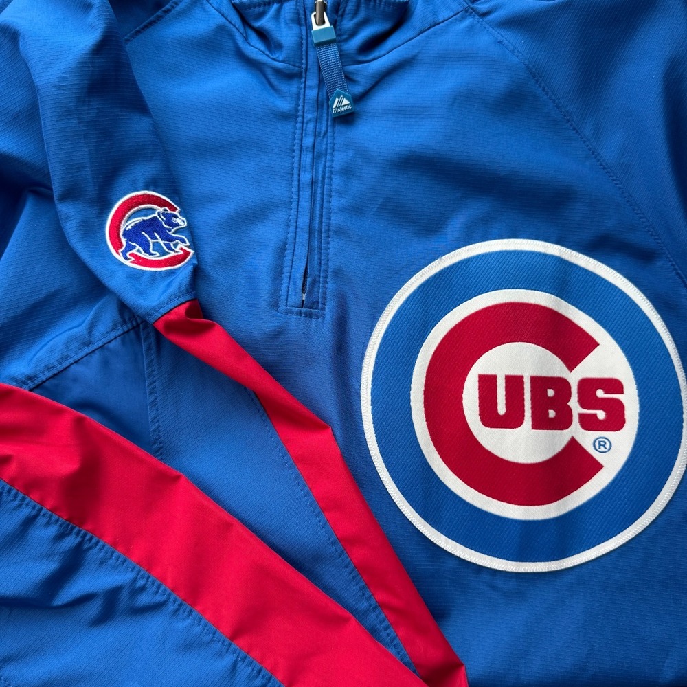 Chicago Cubs Majestic Authentic Collection Pullover Jacket M Cool Base MLB - Picture 8 of 8